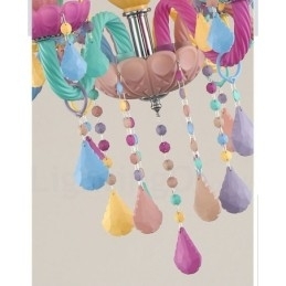 Macaron 18 (12+6) Lichtkroonluchter met Multi Colours Kristallen Kaars Mini Stijl voor Kinderen