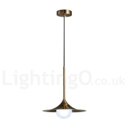 1 Lichte industriële stijl gouden mini-stijl gegalvaniseerde geschilderde afwerking hanglamp met glazen kap
