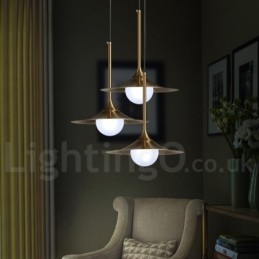 1 Lichte industriële stijl gouden mini-stijl gegalvaniseerde geschilderde afwerking hanglamp met glazen kap