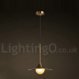1 Lichte industriële stijl gouden mini-stijl gegalvaniseerde geschilderde afwerking hanglamp met glazen kap