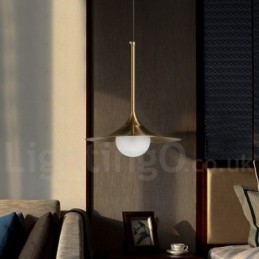 1 Lichte industriële stijl gouden mini-stijl gegalvaniseerde geschilderde afwerking hanglamp met glazen kap