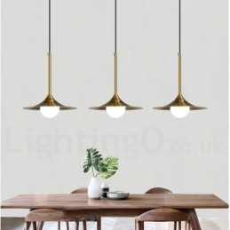 1 Lichte industriële stijl gouden mini-stijl gegalvaniseerde geschilderde afwerking hanglamp met glazen kap