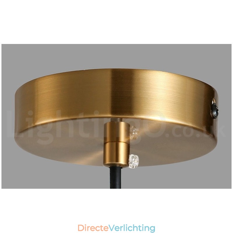 1 Lichte industriële stijl gouden mini-stijl gegalvaniseerde geschilderde afwerking hanglamp met glazen kap