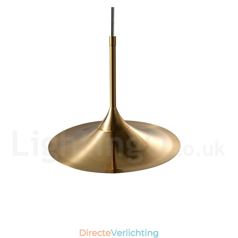 1 Lichte industriële stijl gouden mini-stijl gegalvaniseerde geschilderde afwerking hanglamp met glazen kap