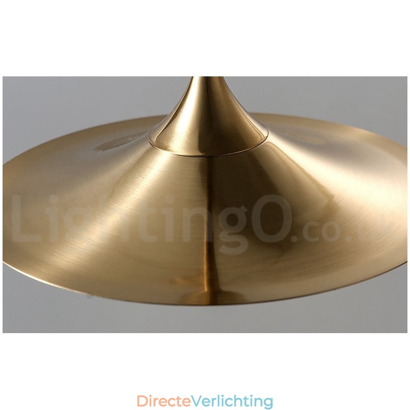 1 Lichte industriële stijl gouden mini-stijl gegalvaniseerde geschilderde afwerking hanglamp met glazen kap