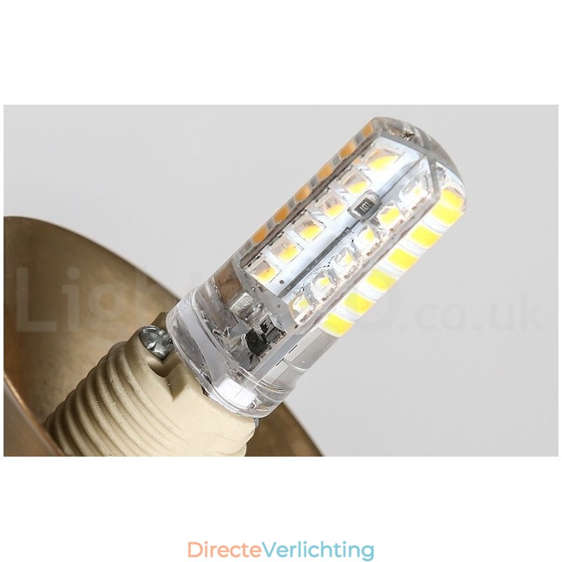 1 Lichte industriële stijl gouden mini-stijl gegalvaniseerde geschilderde afwerking hanglamp met glazen kap