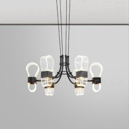 6-lichts Nordic Post Modern Design kroonluchter met acryl kappen
