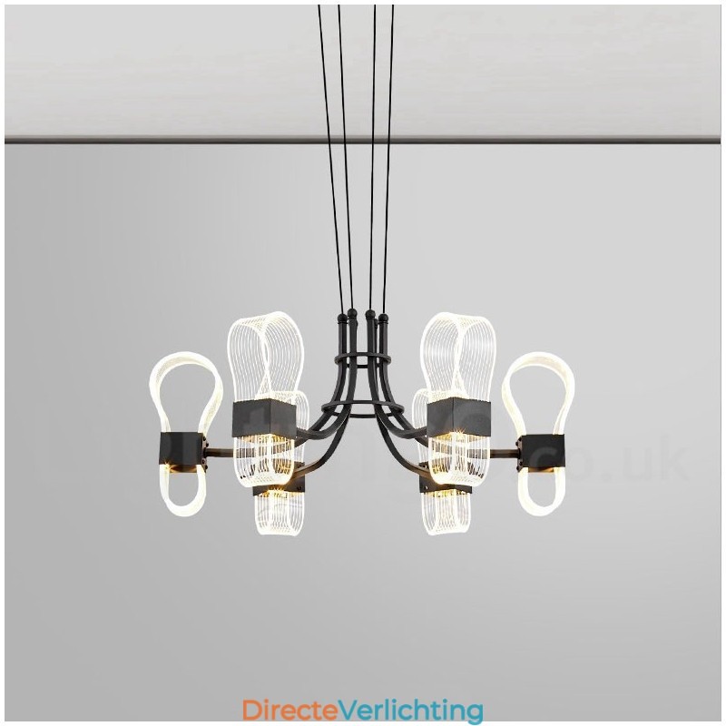 6-lichts Nordic Post Modern Design kroonluchter met acryl kappen