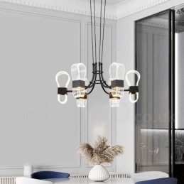 6-lichts Nordic Post Modern Design kroonluchter met acryl kappen