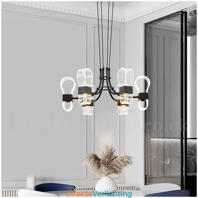 6-lichts Nordic Post Modern Design kroonluchter met acryl kappen
