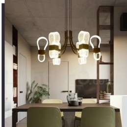 6-lichts Nordic Post Modern Design kroonluchter met acryl kappen