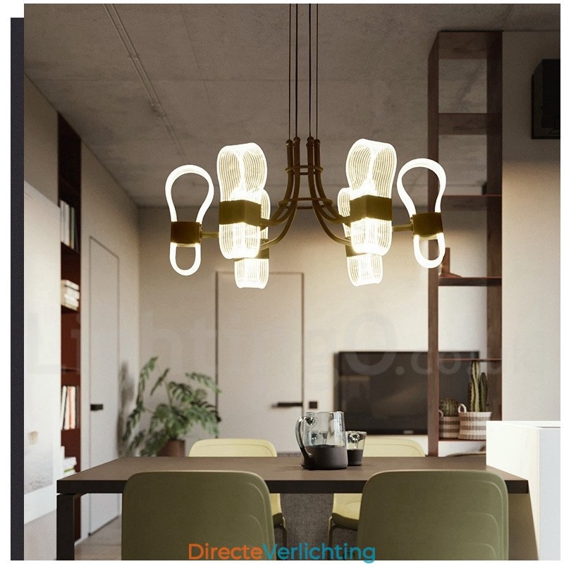 6-lichts Nordic Post Modern Design kroonluchter met acryl kappen