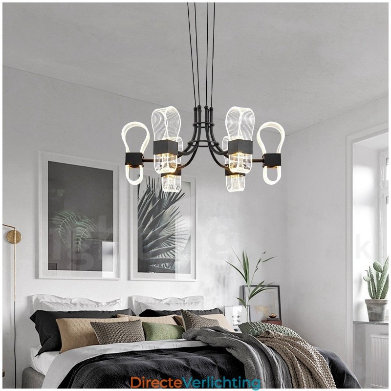 6-lichts Nordic Post Modern Design kroonluchter met acryl kappen
