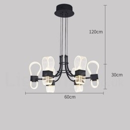 6-lichts Nordic Post Modern Design kroonluchter met acryl kappen