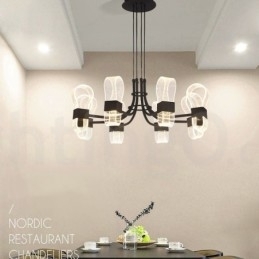 8-lichts Nordic Post Modern 2021 Design Kroonluchter met Acrylkappen