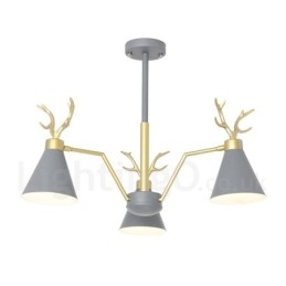 3-lichts Nordic Macaron moderne gewei kroonluchter