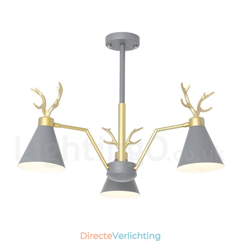 3-lichts Nordic Macaron moderne gewei kroonluchter