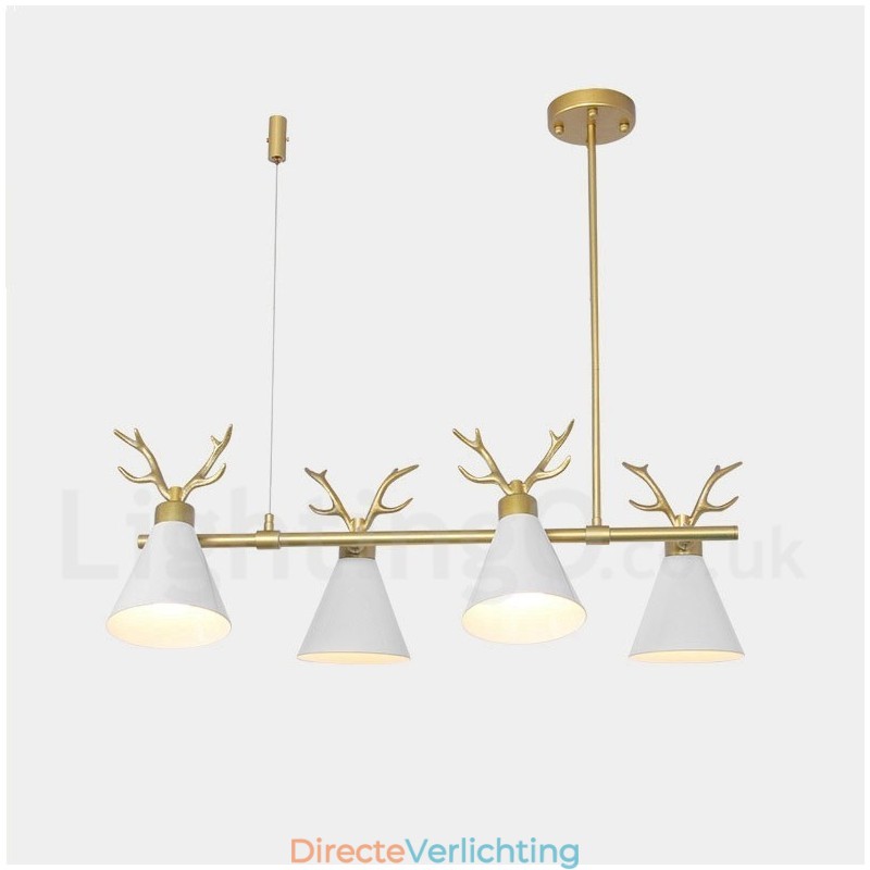 4-lichts Nordic Macaron moderne gewei kroonluchter