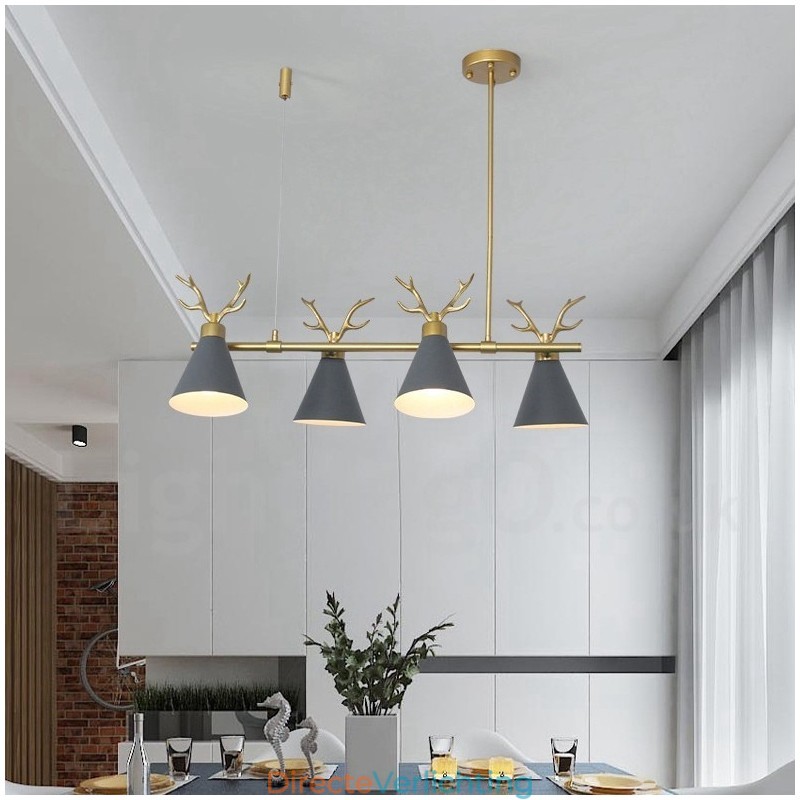 4-lichts Nordic Macaron moderne gewei kroonluchter