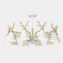 10 Lichts Nordic Macaron Moderne Gewei Kroonluchter
