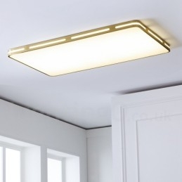 Ultradunne rechthoekige moderne eigentijdse Scandinavische stijl plafondlampen van messing met acryl kap kunnen ook als wandlamp worden gebruikt