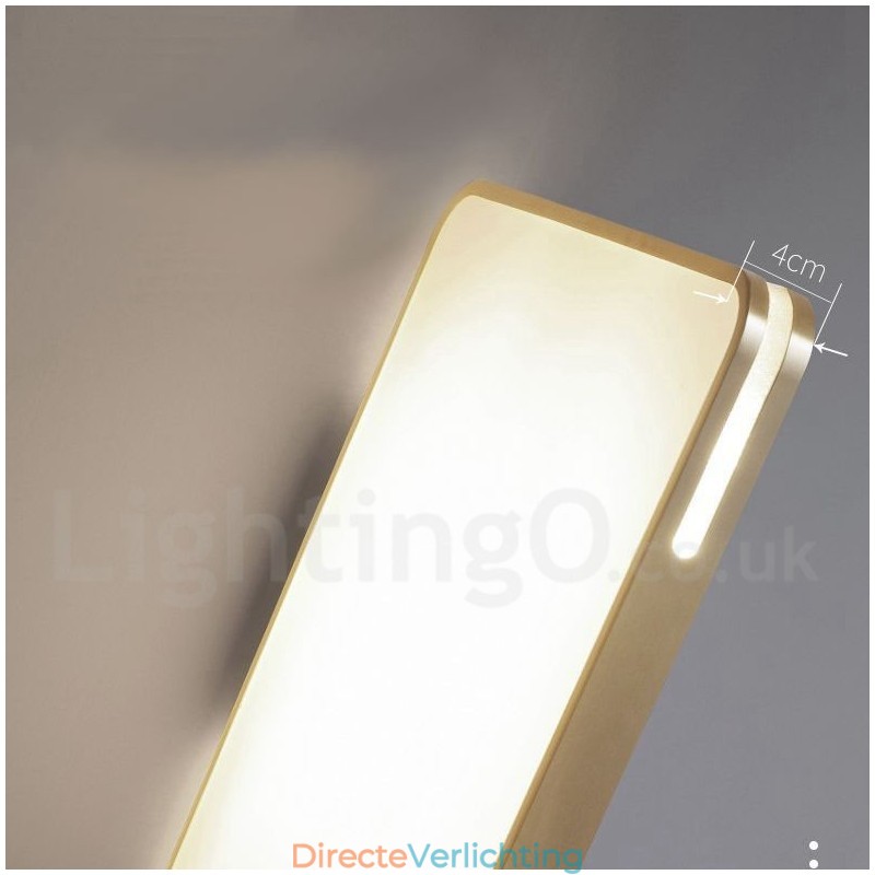 Ultradunne rechthoekige moderne eigentijdse Scandinavische stijl plafondlampen van messing met acryl kap kunnen ook als wandlamp worden gebruikt