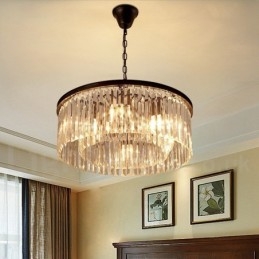 Postmoderne luxe ronde K9 kristallen hanglamp kroonluchter tentoonstellingshal