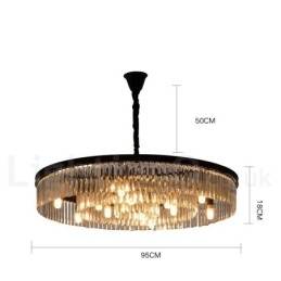Postmoderne luxe ronde K9 kristallen hanglamp kroonluchter tentoonstellingshal