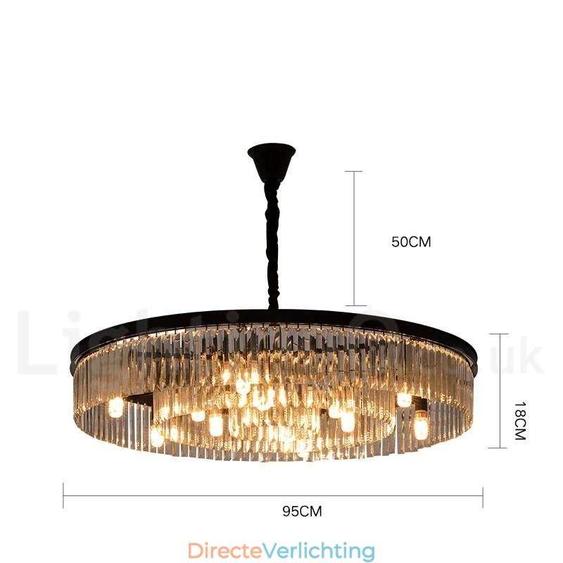 Postmoderne luxe ronde K9 kristallen hanglamp kroonluchter tentoonstellingshal