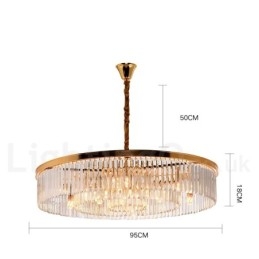 Postmoderne luxe ronde K9 kristallen hanglamp kroonluchter tentoonstellingshal