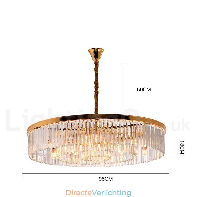 Postmoderne luxe ronde K9 kristallen hanglamp kroonluchter tentoonstellingshal
