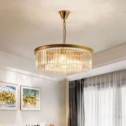 Postmoderne luxe ronde K9 kristallen hanglamp kroonluchter tentoonstellingshal