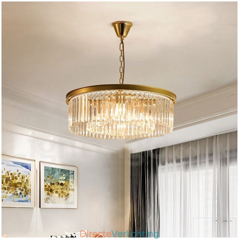 Postmoderne luxe ronde K9 kristallen hanglamp kroonluchter tentoonstellingshal