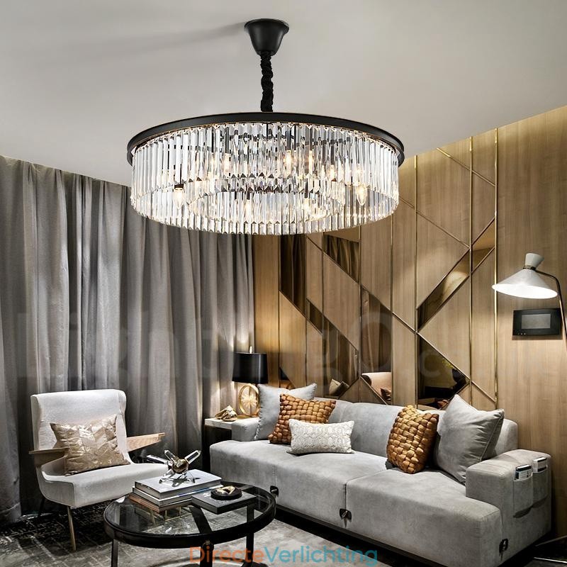 Postmoderne luxe ronde K9 kristallen hanglamp kroonluchter tentoonstellingshal