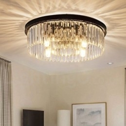 Postmoderne luxe ronde K9 kristal plafondlamp tentoonstellingshal