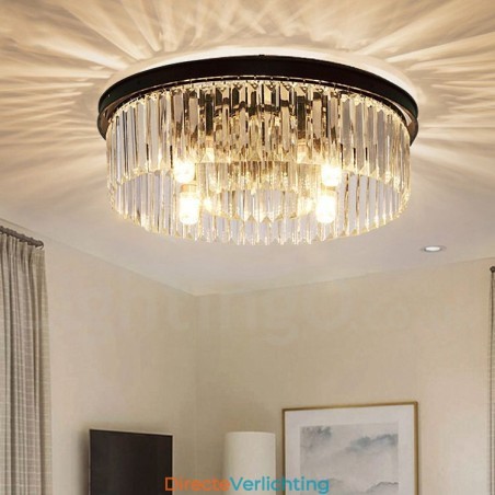 Postmoderne luxe ronde K9 kristal plafondlamp tentoonstellingshal Postmoderne luxe ronde K9 kristal plafondlamp tentoonstellingshal