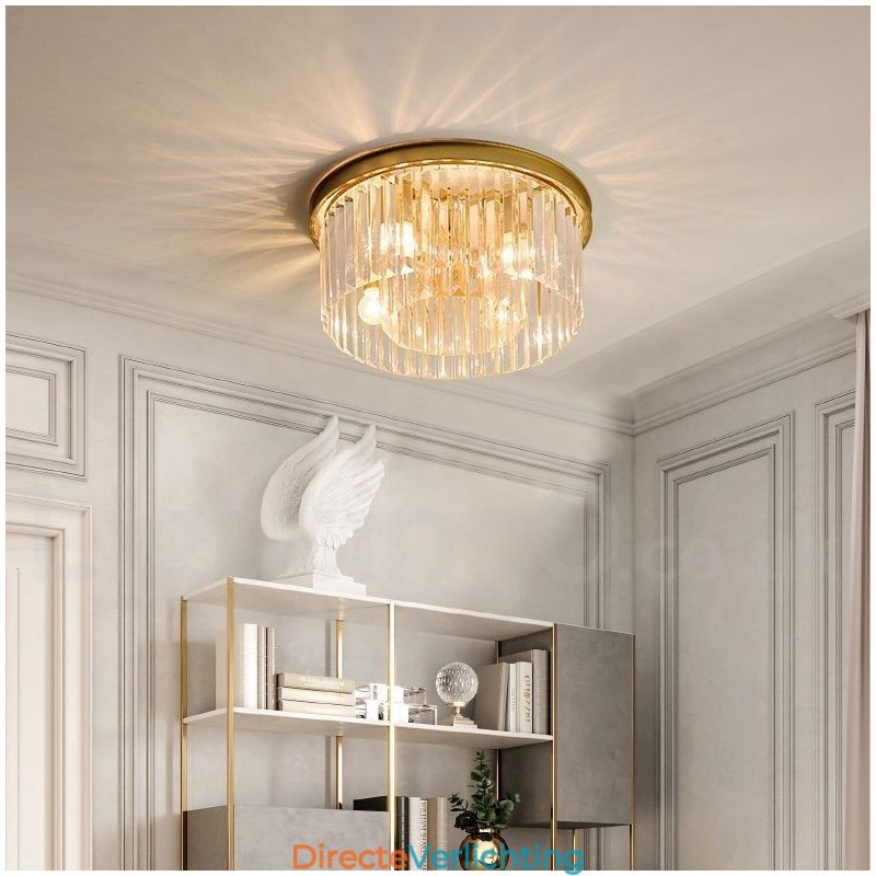 Postmoderne luxe ronde K9 kristal plafondlamp tentoonstellingshal