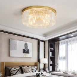 Postmoderne luxe ronde K9 kristal plafondlamp tentoonstellingshal