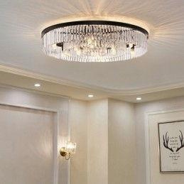 Postmoderne luxe ronde K9 kristal plafondlamp tentoonstellingshal