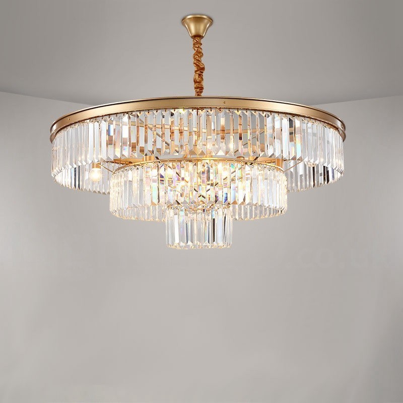 Postmoderne luxe ronde K9 kristallen hanglamp kroonluchter tentoonstellingshal