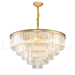 Postmoderne luxe ronde K9 kristallen hanglamp kroonluchter tentoonstellingshal