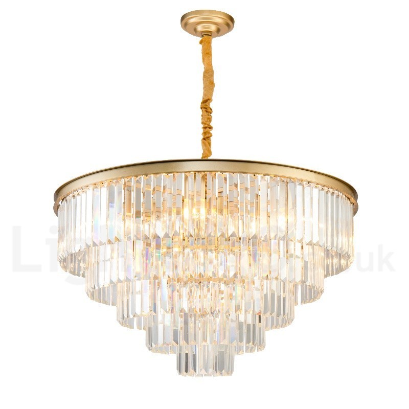 Postmoderne luxe ronde K9 kristallen hanglamp kroonluchter tentoonstellingshal