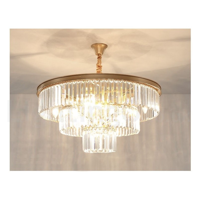 Postmoderne luxe ronde K9 kristallen hanglamp kroonluchter tentoonstellingshal