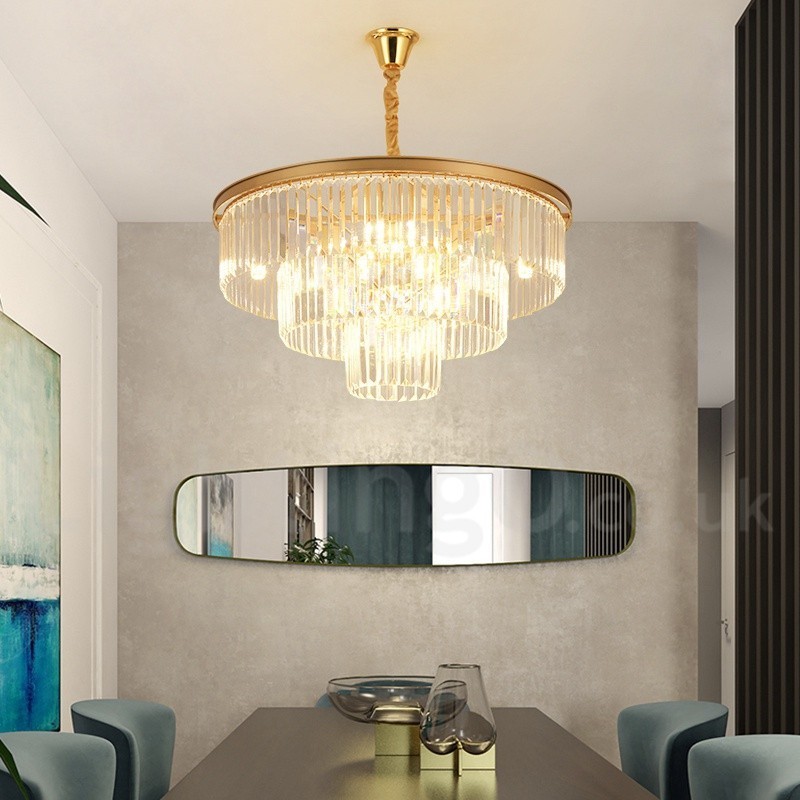 Postmoderne luxe ronde K9 kristallen hanglamp kroonluchter tentoonstellingshal
