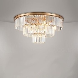 Postmoderne luxe ronde K9 kristal plafondlamp tentoonstellingshal