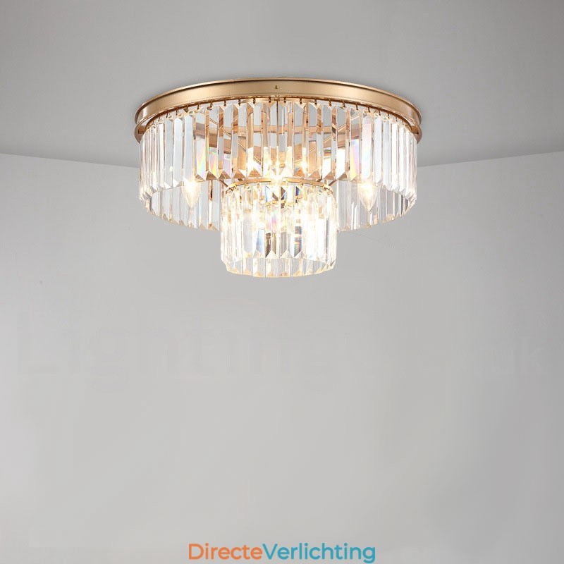 Postmoderne luxe ronde K9 kristal plafondlamp tentoonstellingshal