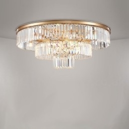 Postmoderne luxe ronde K9 kristal plafondlamp tentoonstellingshal
