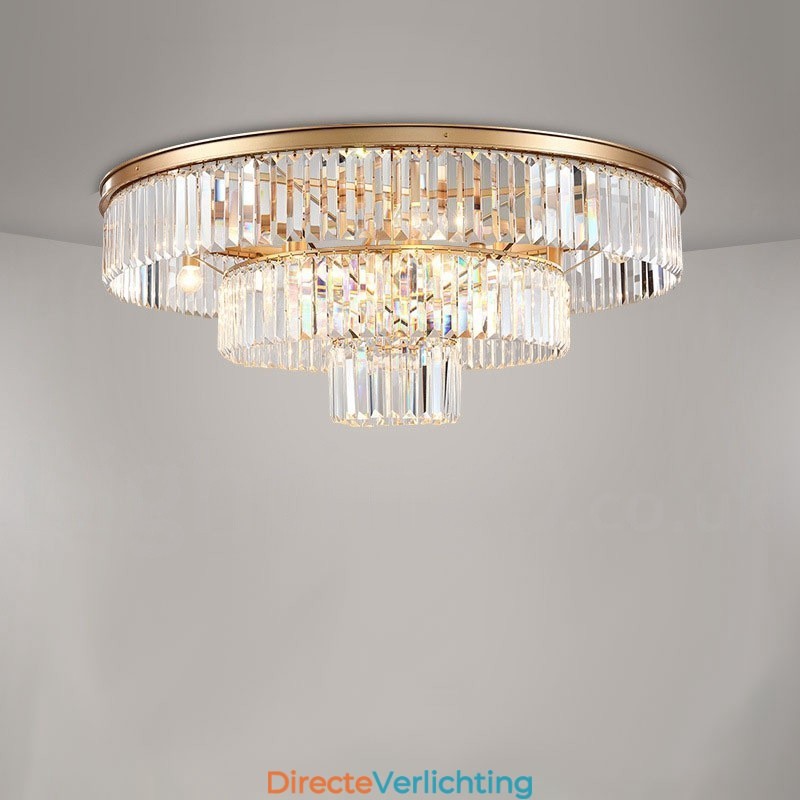 Postmoderne luxe ronde K9 kristal plafondlamp tentoonstellingshal