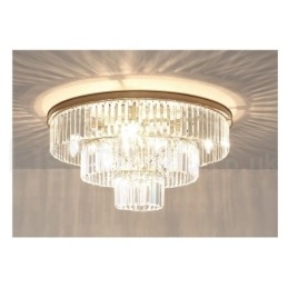 Postmoderne luxe ronde K9 kristal plafondlamp tentoonstellingshal