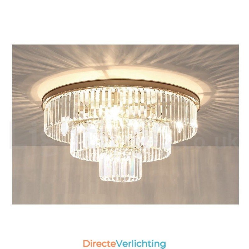 Postmoderne luxe ronde K9 kristal plafondlamp tentoonstellingshal